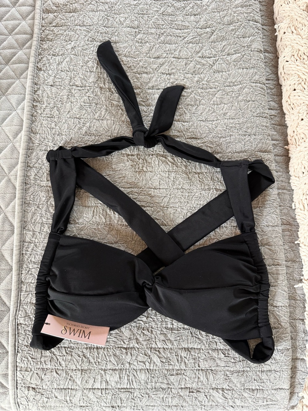 NWT Victoria’s Secret Swim Black Wrap Bikini Top